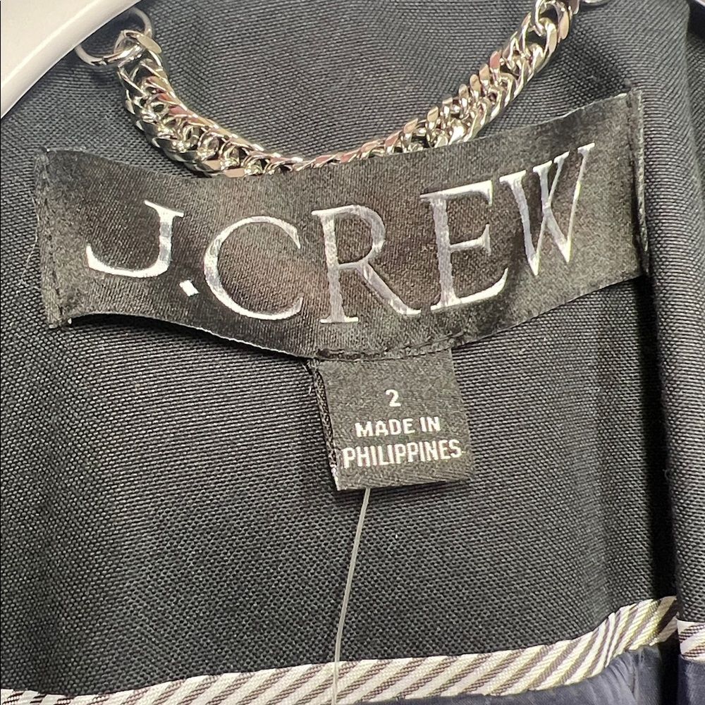 J. Crew Women’s Icon Trench Coat in Black Size 2 Classic Preppy Spring NWT - Picture 9 of 14